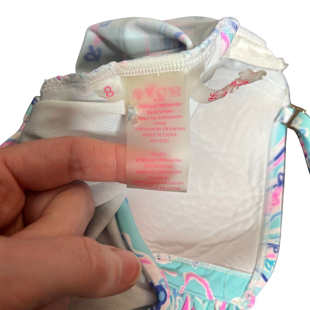 Lilly Pulitzer Bayside Michaelina Swim Tankini Top Women’s 8 Blue Resortwear - Picture 10 of 11